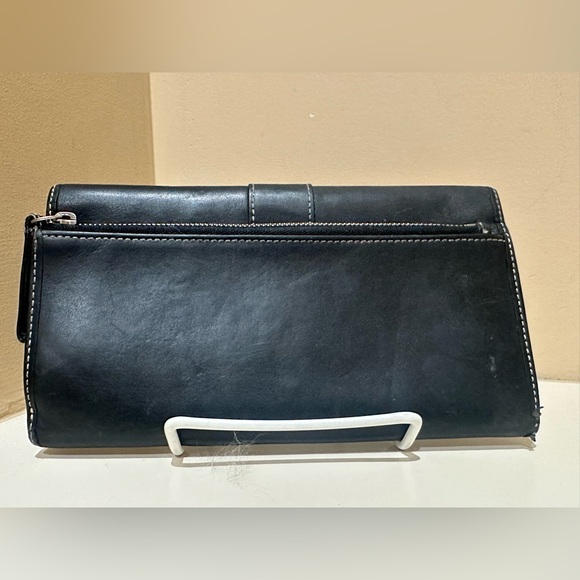 Coach Vintage Black Leather Trifold Long Wallet - Picture 2 of 11